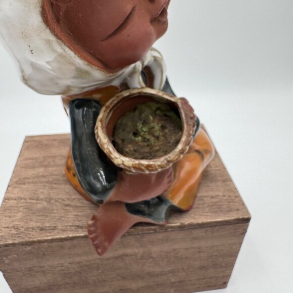 Vintage Japanese UCTCI Clay Pottery Girl Vase Figurine Redware Stoneware Art - Picture 3 of 13
